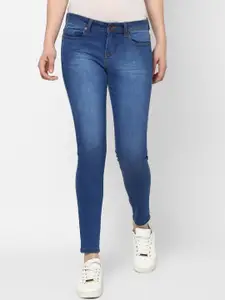 Urbano Fashion Women Blue Skinny Fit Low-Rise Clean Look Stretchable Jeans