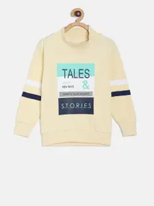 TALES & STORIES Boys Cream-Coloured Printed Sweatshirt