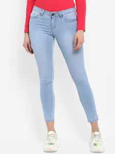 Urbano Fashion Women Blue Skinny Fit Low-Rise Clean Look Stretchable Jeans