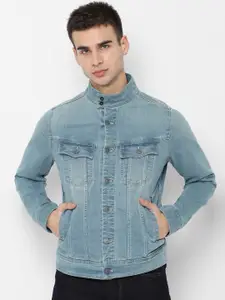 Allen Solly Sport Men Blue Solid Denim Jacket