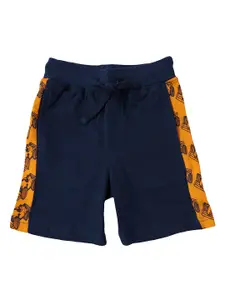 KiddoPanti Boys Navy Blue Solid Regular Shorts