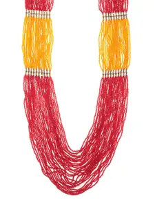 Bamboo Tree Jewels Red & Yellow Handcrafted Necklace