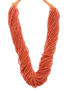 Bamboo Tree Jewels Orange Metal Handcrafted Necklace