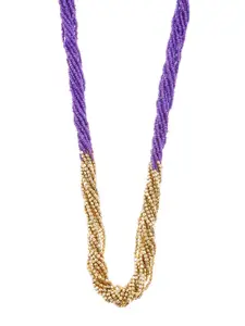 Bamboo Tree Jewels Purple & Gold-Toned Metal Handcrafted Necklace