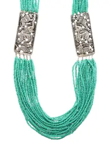 Bamboo Tree Jewels Green Alloy Handcrafted Necklace