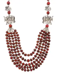 Bamboo Tree Jewels Bamboo Tree Red Beaded Handcrafted Necklace