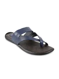 Metro Men Blue Solid Comfort Sandals