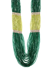 Bamboo Tree Jewels Green Metal Handcrafted Necklace