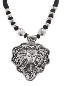 Bamboo Tree Jewels Silver-Toned Alloy Handcrafted Necklace