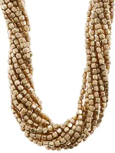 Bamboo Tree Jewels Green & Gold-Toned Metal Handcrafted Necklace