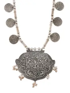 Bamboo Tree Jewels Oxidized Silver-Toned Handcrafted Necklace