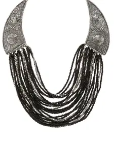 Bamboo Tree Jewels Black Alloy Handcrafted Necklace