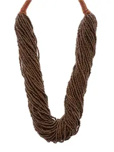 Bamboo Tree Jewels Brown Metal Handcrafted Necklace