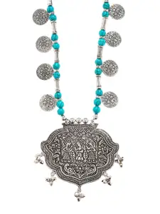 Bamboo Tree Jewels Silver -Toned Alloy Handcrafted Necklace