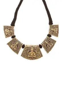 Bamboo Tree Jewels Bamboo Tree Gold-Toned & Black Handcrafted Necklace