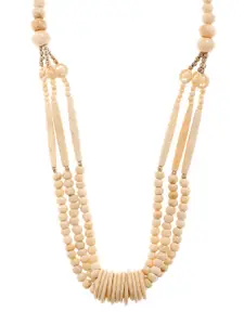 Bamboo Tree Jewels Off-White Handcrafted Beaded Necklace