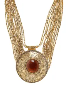 Bamboo Tree Jewels Antique Gold-Toned Handcrafted Necklace