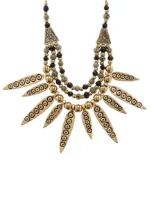 Bamboo Tree Jewels Antique Red & Gold-Toned Handcrafted Necklace