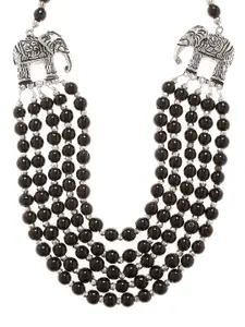 Bamboo Tree Jewels Bamboo Tree Black Beaded Handcrafted Necklace