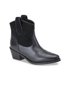 Saint G Women Black Solid Heeled Boots