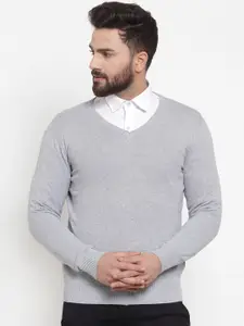 ARMISTO Men Grey Melange Solid Pullover Sweater