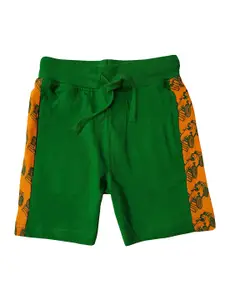 KiddoPanti Boys Green Solid Regular Fit Regular Shorts