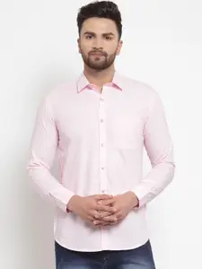 JAINISH Men Pink Classic Slim Fit Solid Casual Shirt