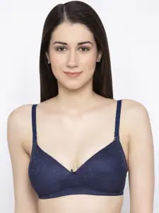 Candyskin Navy Blue Solid Non-Wired Lightly Padded Everyday Bra CSOL-09