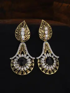 Tistabene Gold-Plated & Black Geometric Drop Earrings