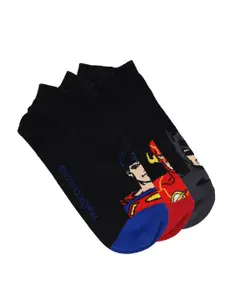 Justice League Men Pack of 3 Assorted Ankle-Length Socks