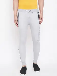 Duke Men Grey Melange Solid Track Pants