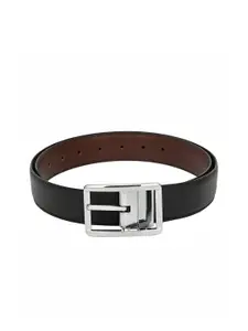 Calvadoss Men Black & Brown Textured Reversible Belt