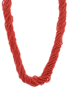 Bamboo Tree Jewels Red Handcrafted Necklace
