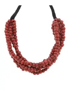 Bamboo Tree Jewels Red Handcrafted Necklace