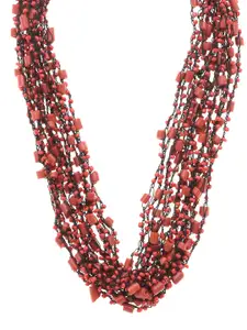 Bamboo Tree Jewels Red Handcrafted Necklace