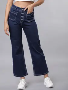 Tokyo Talkies Women Blue Relaxed Fit High-Rise Clean Look Stretchable Jeans