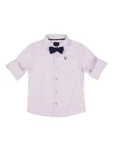 Allen Solly Junior Boys Pink & White Regular Fit Self Design Formal Shirt