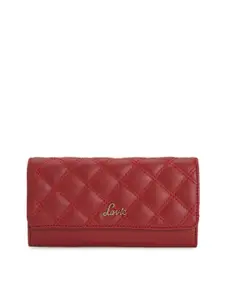 Lavie Women Red Self Design Two Fold Wallet