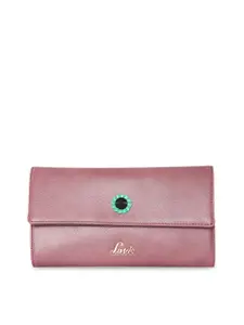 Lavie Women Pink Solid Three Fold Wallet
