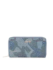 Lavie Women Blue Self Design Two Fold Wallet