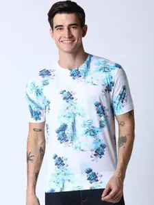 Huetrap Men White Printed Round Neck T-shirt