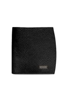 SCHARF Men Black Solid Two Fold Leather Wallet