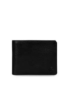 SCHARF Men Black Solid Leather Two Fold Wallet