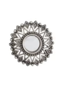 Silvermerc Designs Women Handcrafted 92.5 Sterling Silver Oxidised Adjustable Ring