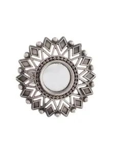Silvermerc Designs Women Handcrafted 92.5 Sterling Silver Oxidised Adjustable Ring