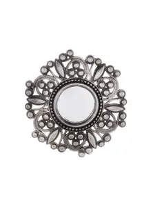 Silvermerc Designs Women Handcrafted 92.5 Sterling Silver Oxidised Adjustable Ring