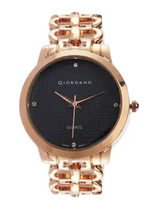 GIORDANO Women Black & Gold-Toned Analogue Watch C2204-33