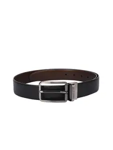Van Heusen Men Black & Brown Textured Reversible Leather Belt