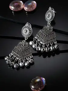 Moedbuille Silver-Plated Geometric Drop Earrings