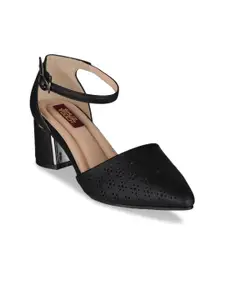 SHUZ TOUCH Women Black Solid Pumps